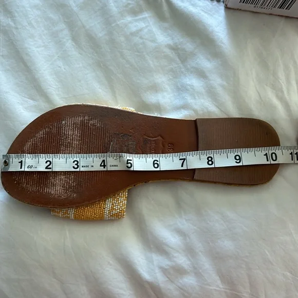 Gorgeous De Siena Ibiza Hand Beaded Sandal - Yellow Size 9 EUC - Picture 6 of 6